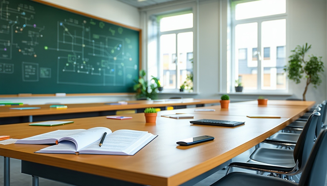 Classroom setting with online blockchain course materials
