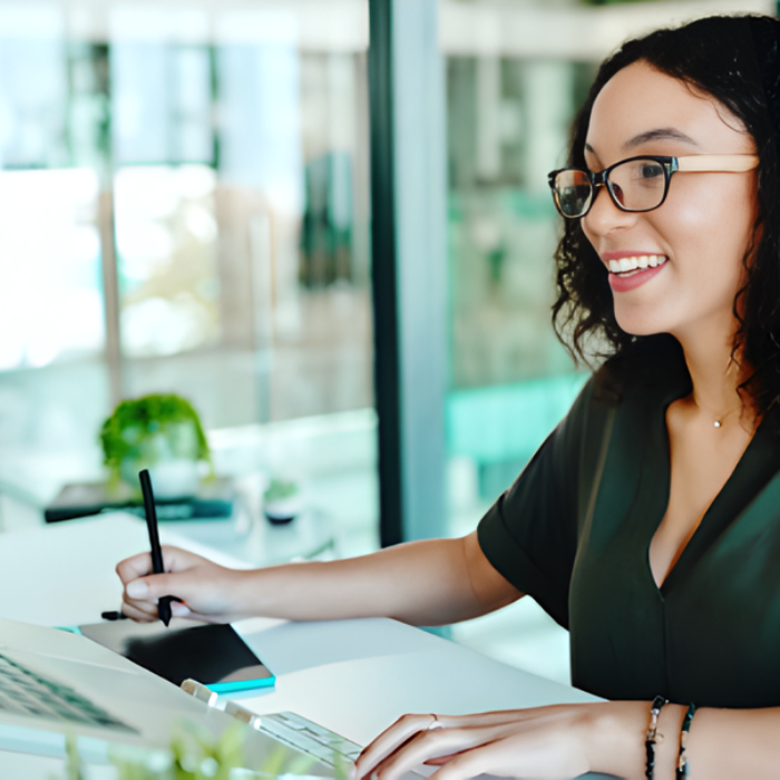 MMba woman working landing